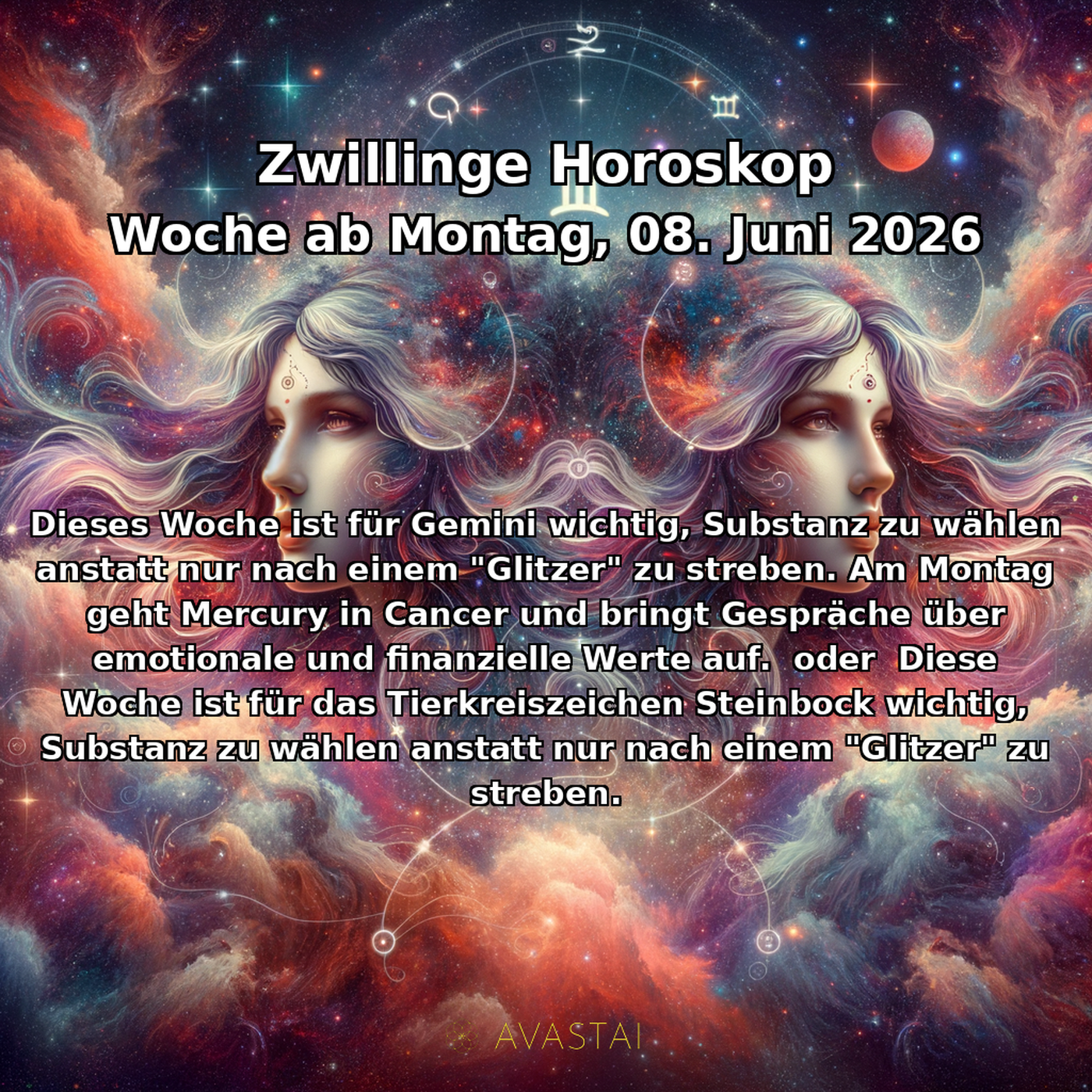 Blíženci Wöchentliches Horoskop - 08. Juni 2026