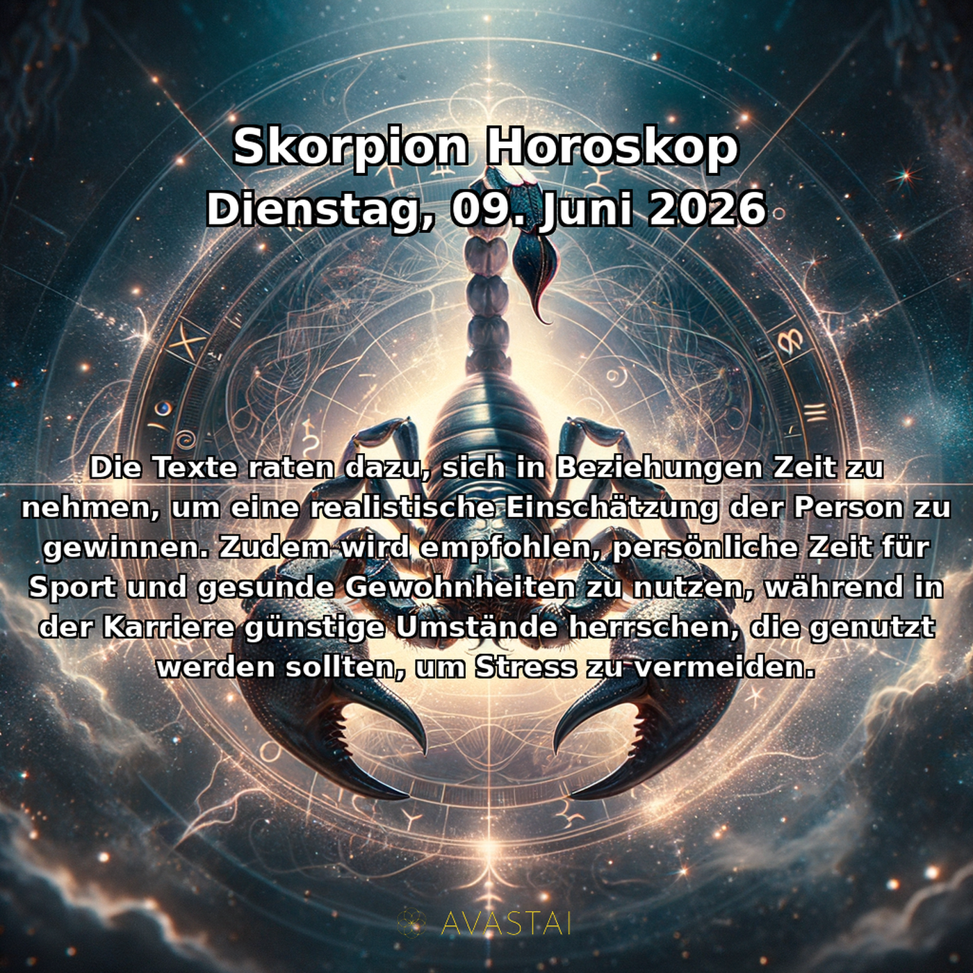 Skorpion Tägliches Horoskop - 09. Juni 2026