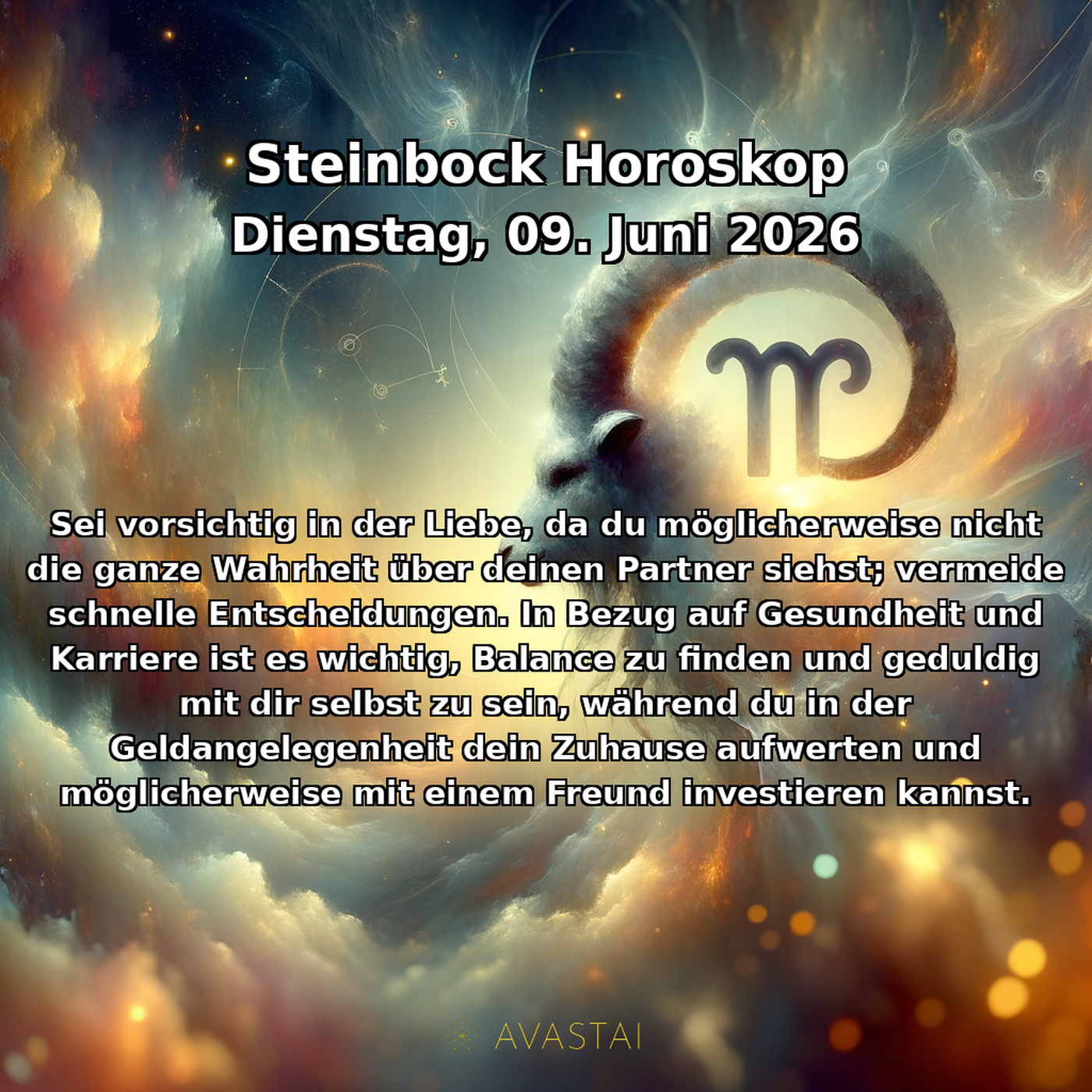Kozoroh Tägliches Horoskop - 09. Juni 2026