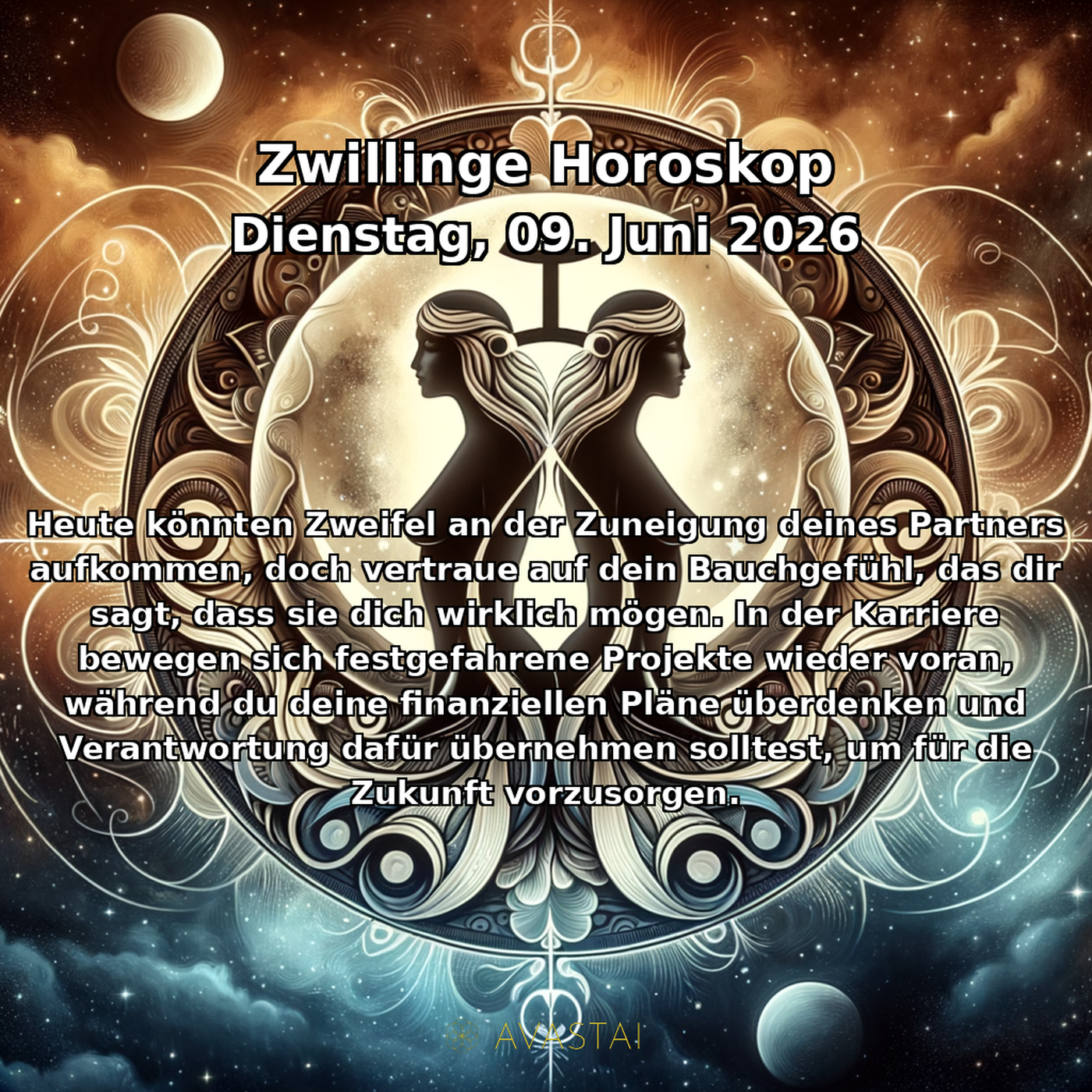 Blíženci Tägliches Horoskop - 09. Juni 2026