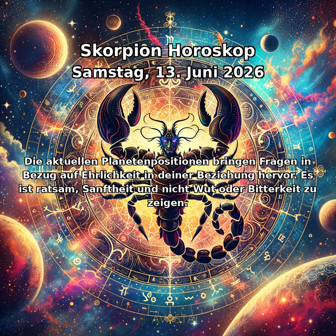 Scorpio Tägliches Horoskop - 13. Juni 2026